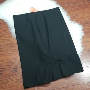 Issac Mizrahi Black Ruffle Pencil Skirt